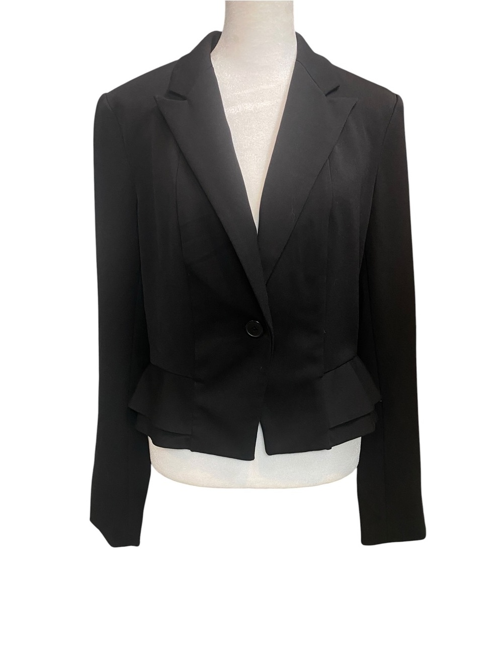 APT. 9 Women's size 8 Classic Peplum waist Lined 1 Button Black Tailored Blazer